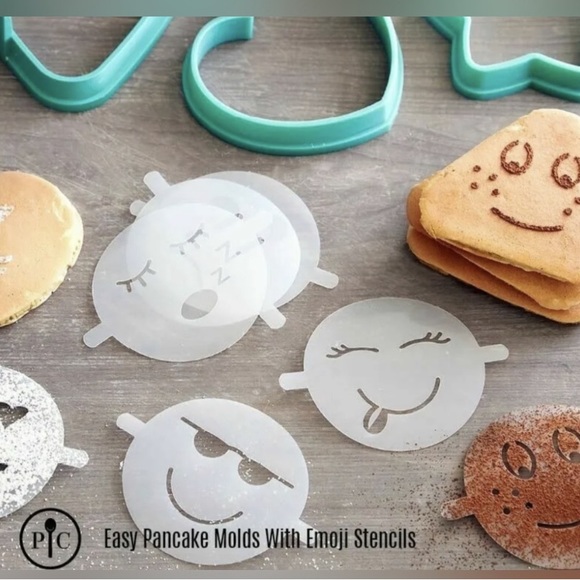 Brand New Pampered Chef Easy Pancake Molds and Emoji Stencils - Picture 3 of 4